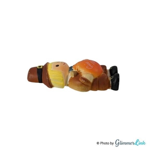 Vintage 1985 ENESCO Give Thanks Pilgrim Pumpkin Thanksgiving Plastic Brooch - Picture 2 of 6